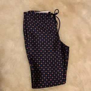 J. Crew navy patterned polyester dress pants w/tie